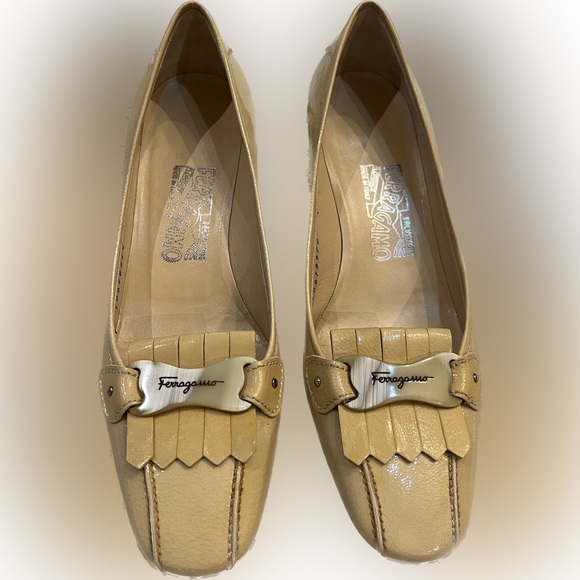 Salvatore Ferragamo Beige Wedge Heels - Picture 2 of 2